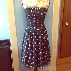 Black & white polka-dot dress